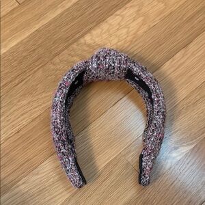 Lele Sadoughi Pink Tweed Knotted Headband
